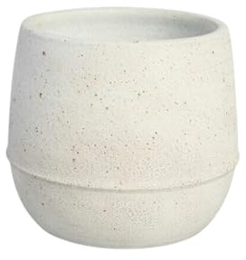 SMPLY. Macetero Decorativo de Cerámica Redondo para Plantas Interior y Exterior Ideal para Terrazas y Jardínes 16 x 16 cm Blanco
