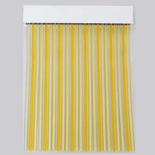 Genérico Cortina ANTIMOSCAS, Mosquitos, ETC | para Puertas | Tiras DE Cinta | Iris 90x210cm (90_x_210_cm, Amarillo Oscuro-Transparente)