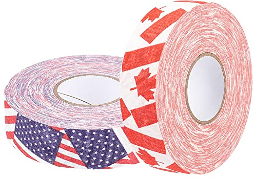 GORGECRAFT 2 Styles 27 Yards Hockey Stick Tape Camo Grip Tape Eishockey StickTape Badminton Griffband Selbstklebendes Klebeband Für Hockey Squashschläger Fahrradgriff Lenker (Farbe Der Flagge)