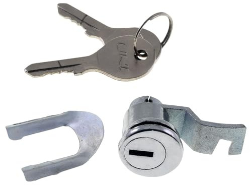 2EXTREME Gepäckfachschloss kompatibel mit Vespa VNA, VNB, Sprint, VBA, VBB | UNI AUTO, Metall, mit 2 Schlüsseln und Sicherungsklammer; kompatibel mit Vespa GS, Vergleichsnummern 025911, 25911, 26336