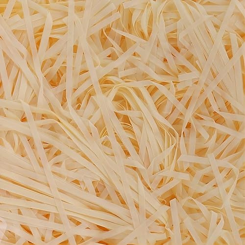500 g champagne-strimlat papper i champagne, strimlat champagnepapper för korgar, presentförpackning, idealisk fyllning och fyllning av presentförpackning