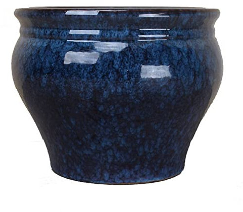 Jardineras Del Porche Delantero Maceta de cerámica for plantas, macetas decorativas redondas for jardín con orificio de drenaje, maceta azul grande for plantas de interior/exterior, flor Jardineras Al