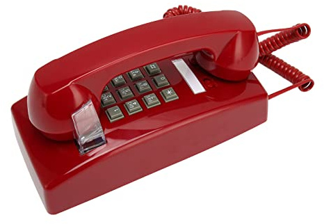 KIMISS Wandtelefon Retro Vintage-Wandtelefone, Festnetz, Altes Retro-Telefon, Wasserdicht, Schnurgebunden, Rotes Telefon Mit Lautstärkeregler Für Senioren, Hotelküche, Mobilteil