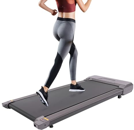 Laufband Walking Pad, Laufband für zuhause mit LED Display und Fernbedienung, 0.75HP Untertisch-Laufband bis 6 km/h Max Tragfähigkeit 100kg Heim Fitnessgerät