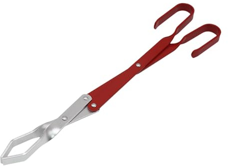 Grillkoltänger, ved – grilltång bärbar aluminium grillkolgreppare – koltång, robust metalltång för kök, utomhus, camping, grill, eldstäder
