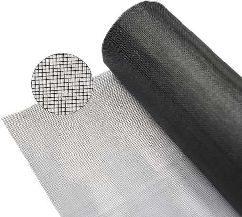 Fiberglass Window Screen Roll, High Visibility and Durable, Protection Install and Repair Door and Window Screens (Black, 48in*100ft)