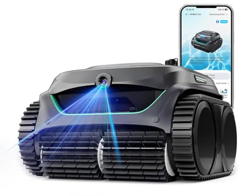 WYBOT C2 Vision AI robot de piscina sin cable con cámara y batería, robot piscina limpiafondos y paredes, filtración de dos capas, motor sin escobillas, potente aspiración,Durante 180 mins, hasta 180㎡