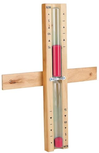 BYYLECL Temporizador de arena de 15 minutos, reloj de arena giratorio de madera de 15 minutos, temporizador de cristal para habitación de madera para habitación o spa, color rojo