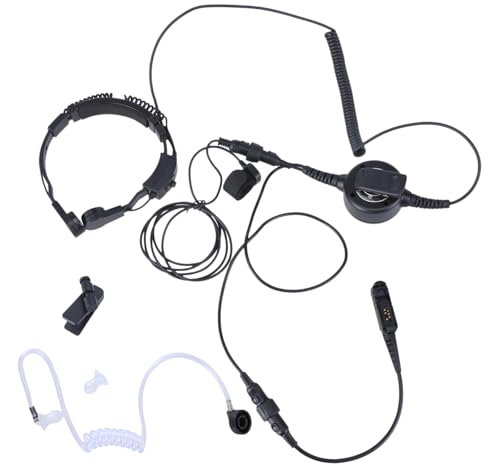 Chenxi Studio Écouteurs réglables avec microphone pour la sécurité pour radios bidirectionnelles P6600 MTP3150 longue durée de vie 215 cm