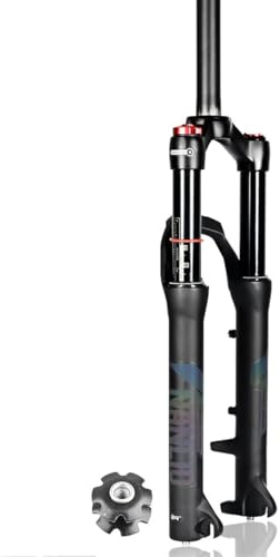 BSFHQS Ultraleichte Mountainbike Federgabel 20/24 Zoll Magnesiumlegierung Fahrrad Luftfedergabel Federweg 100/120mm 1-1/8 Gerade Luftgabel 9mm QR Stoßdämpfer Vordergabel(Straight-manual-120,24)