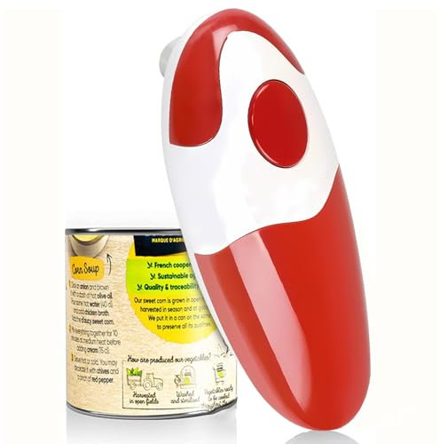 Electric Can Opener, Electric Tin Openers Hand Free, for Arthritis Hands, One Touch Switch Button, Smooth Edges and Safe to Use, Powerful and Easy to Use for Cooks and Housewives (1PC)