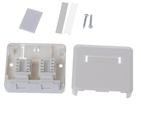XFUYI Desktop Wall Plate Socket Dual-port Panel Ethernet Cable Junction Box with 2 Cat6 Modules