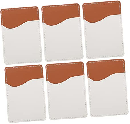 ADOCARN 6sets Heat Transfer Phone Wallets Blank Pu Phone Holders Self-Adhesive Sticker for Credit Cards Id Cards for