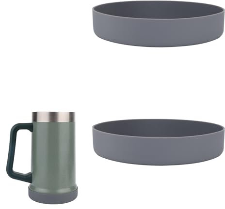 BOXOB 2pcs Silicone Boot for Stanley The Big Grip Beer Stein, Anti-Scratch Cup Bottom Protector BPA-Free Cup Sleeve Accessories for Beer Mugs Tumbler & Water Bottles (Gray)