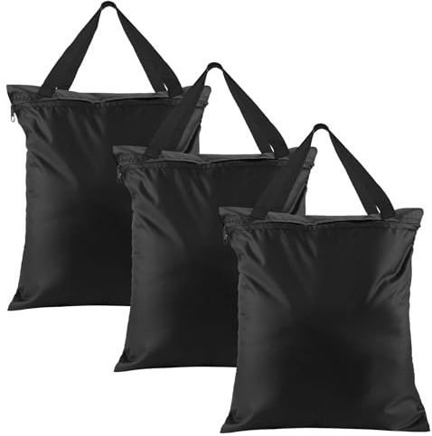 AIVORO 3 Stück Wetbag Schwarz, 410D Oxford-Material, Nasstasche Wiederverwendbar Mit Griffen, Wasserdichte Schmutzwäschebeutel für Badeanzüge, 40 x 50 cm