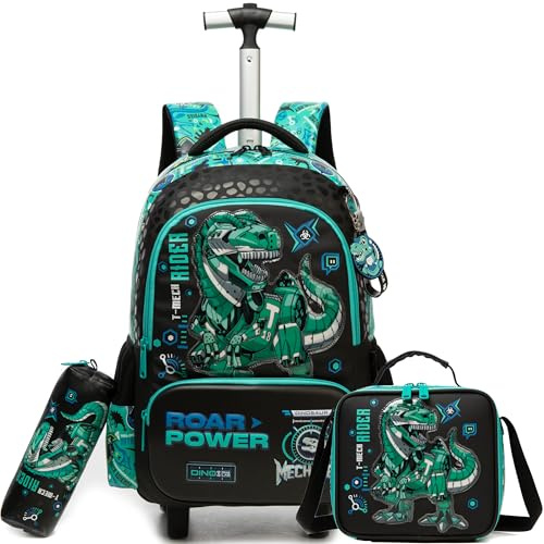HTgroce Cartable a Roulette Garçons cm1, Sac a Roulette Garçons Primaire, Bagages De Voyage avec Roues