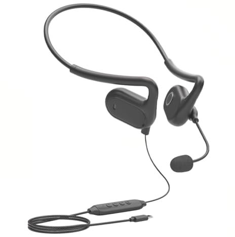 fesoklaf Casque Filaire Ouvert Oreille Avec Microphone Avec Fil Type C Écouteurs Ecouteurs