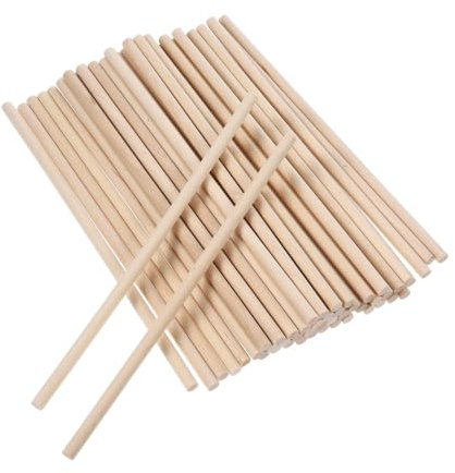 Holzstifte für Lochwände 50 Stück Braun Rundes Langes Holz | Halbrundstäbe, Holzdübel für Bastelarbeiten, Holzdübelstangen