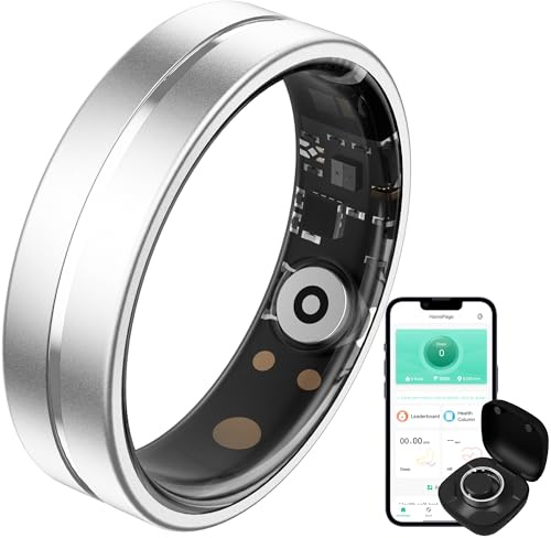 findtime Smart Ring Ultra Narrow Sleep Tracker Heart Rate Monitor Ring Blood Pressure Blood Oxygen Health Fitness Tracker Step Counter Calories Waterproof Remote Camera Smart Rings for Men Women