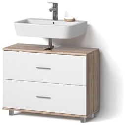 Livinity Mueble bajo Lavabo Eisak, Blanco/Sonoma, 80 x 60.8 cm