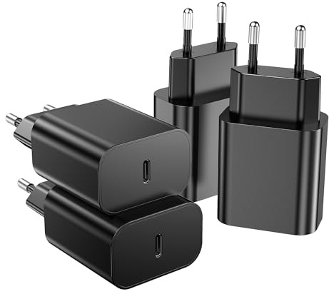 Seadmit 20W Chargeur USB C, Prise PD3.0 Compatible avec i-Phone 17/16/15/14/13 Plus Pro Max Mini, i-Pad, Air-Pods, Samsung Galaxy S25/24/23, Adaptateur USB C Rapide(4 Pack)