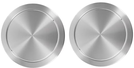 Hemobllo 2 Pièces Couvercle de Poubelle Inox Encastré Swing Rond Automatique Résistant Corrosion Cuisine Salle de Bain et Espaces