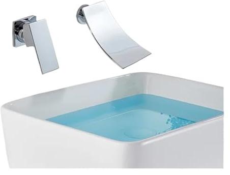 Waterfall Bathroom Faucet Mixer - Wall-Mounted Washbasin Sink Tap for Shower - Modern Design, Easy Install, Color2