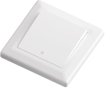 Temolink Interruttore della luce da incasso a 2 poli, S55, interruttore a bilanciere on/off, 16 A/250 V, bianco, con cornice, interruttore luce da parete per interni, serie Euro Classic