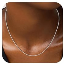 SLOONG 1MM Breit Boxkette Silber 925 Über Damen | Halskette Silberkette Damen 925 Ohne Anhänger Jewelry Schmuck Geschenke für Frauen Mutter Freundin 41/46/51/56/61CM
