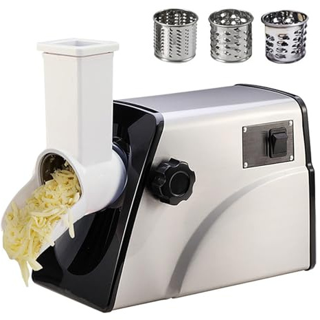 Electric Cheese Shredder Machine, 300W Commercial Grater with Stainless Steel Blades for Easy Cleaning, Versatile Vegetable Salad Maker, Automatic Spiralizer