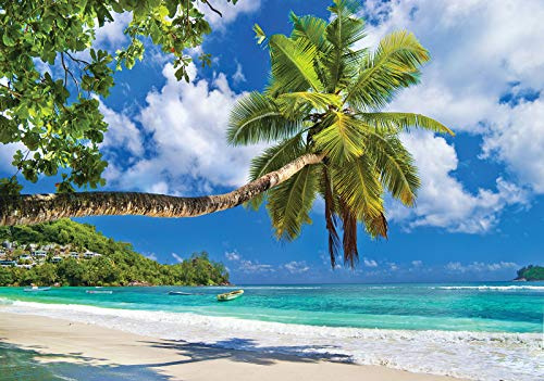 Forwall Fototapete Strand Meer Palmen Karibik Tropen Landschaft Wohnzimmer Schlafzimmer Vlies Tapete Wandtapete UV-Beständig Montagefertig (10332, V4 (254x184 cm) 2 Bahnen)