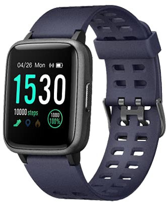 Funker S7 lila smartklocka, vattentät klocka IP68 aktivitetsarmband herr och dam, smart sportklocka, fitness klocka med pekskärm, pulsmätare och stoppur för iPhone iOS och Android