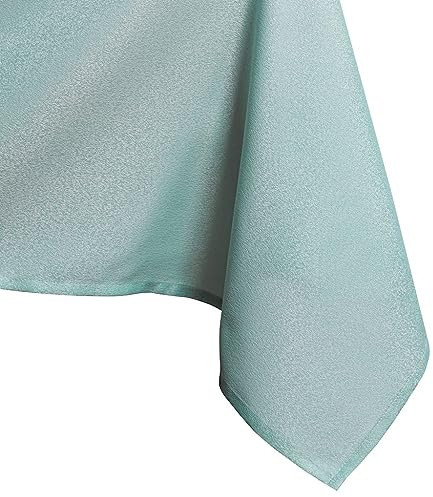 AmeliaHome Tischdecke rund 140x140 cm Tischtuch Tafeldecke Fleckschutz Lotuseffekt Abwaschbar Wasserabweisend Glänzend Glatt Empire Minze
