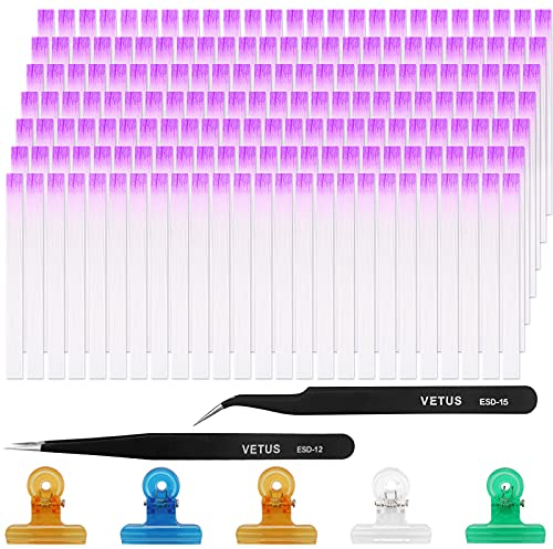 Yangfei 200 x Fiberglass False Nails Fiberglass Nail Extension Kit with 5pcs Nail Tweezers and 2pcs Nail Tweezers DIY Extension for Nail Art