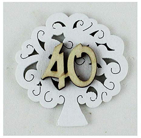 DLM Bomboniere DLM29144 (Kit 12 Pezzi) Calamita Albero della Vita 40 Quarantesimo Compleanno Nozze Anniversario Confettata Segnaposto bomboniera Regalo