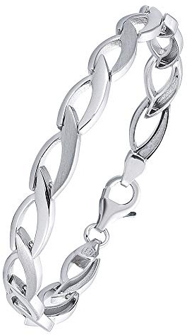 Vinani Armband 925 Sterling Silber - klassisch mattiert glänzend - für Frauen und Herren - Unisex - Gliederarmband 2BAO