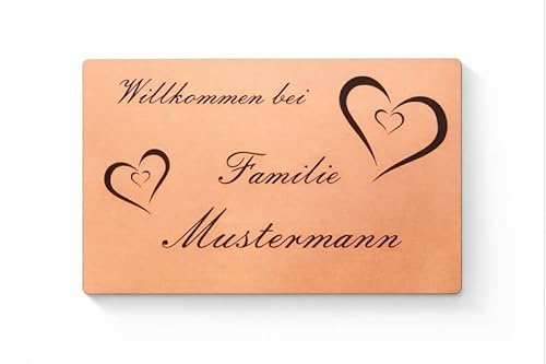 Klingelschild Türschild Herz Willkommen Briefkastenschild Namensschild Individuell Gravur Klebend