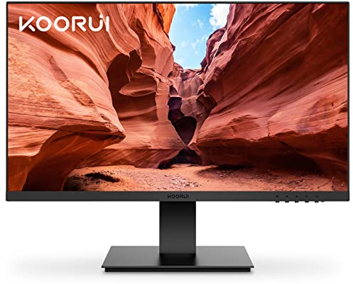 KOORUI 24 Inch Business Computer Monitor Full HD 1920 x 1080p VA Display 75Hz 3000:1 Contrast Ratio with HDMI, VGA, Frameless, 75 x 75 mm VESA Mountable, Ergonomic Tilt, Black