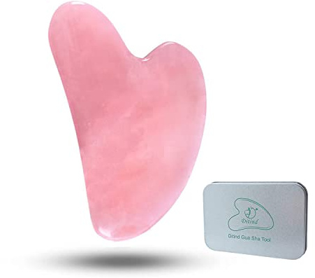 Ditind Rosenquarz Gua Sha Gesichtswerkzeuge, GuaSha für Giftstoffe/Verhindert Falten für Spa Akupunkturtherapie Triggerpunktbehandlung