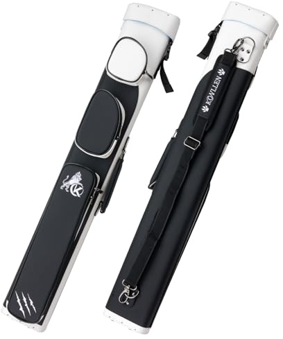 KONLLEN Custodia per biliardo 6 fori duri fatti a mano 2 mozziconi 4 borse accessori 6 colori (nero)