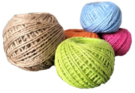 KIS Premium Colurful Natural Jute Twine 328 Feet 2mm Green - Smell Free 3 Strand, DIY Projects, Crafts, Decoration, Hobby, PET Friendly, Gardening Yarn - String - Rope…
