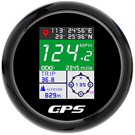 Geloo GPS Tacho 85mm Geschwindigkeitsmesser IP67 Wasserdicht TFT-Bildschirm | Digitale Kilometerzähler Km/h MPH Knoten Einstellbar für Auto Boot Wohnmobil LKW Motorrad (Schwarz)