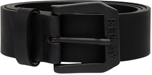 Replay Herren Gürtel aus Leder, Black 098 (Schwarz), 100