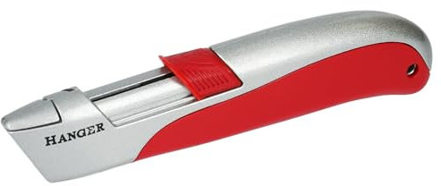 Cutter pour lames trapèze à lame auto-rétractable avec étui de 10 lames - HANGER - 110021