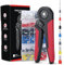 HOLULO Pince à sertir Kit,avec Cosse Electrique 1200pcs, Pince a Sertir Cosse Electrique 0,08-10mm²/AWG 28-7 de Crimper,Cliquet Auto-Adjuvsable,Crimper Bornier Electrique (hexagonales-rose)