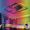 Plafoniera LED RGB con altoparlante Bluetooth 84 W lampada da soffitto intelligente dimmerabile con telecomando lampada da soffitto quadrata moderna per camera da letto, soggiorno, sala da pranzo,