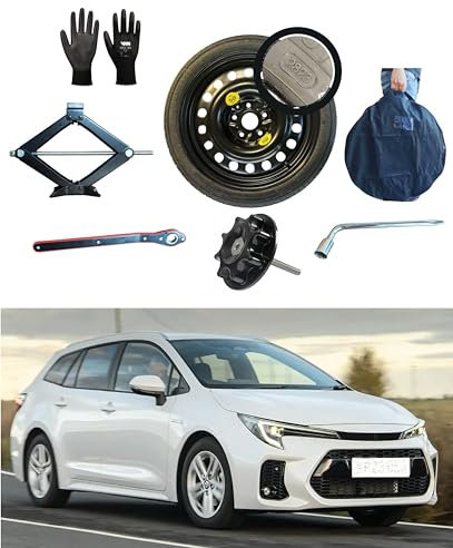 Kit Roue de Secours 17'' compatible avec Suzuki Swace avec Cric, Clé, Vis, Gants et Sac 125/80R17
