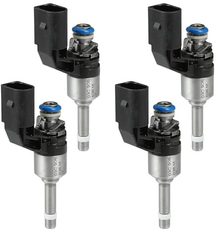 A ABSOPRO Iniettore di carburante No.03C906036M/03C906036F per VW Golf 07-12 1.4 TSI per VW Passat B6 B7 Berlina 07-14 1.4 TSI Nero 4 Pezzi