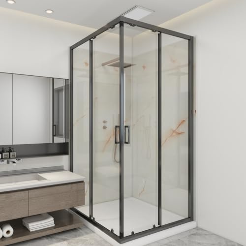 [neu.haus] Set de 4 Panneaux Muraux Décoratifs pour Douche Salle de Bain Toilettes Cuisine Salon Chambre Résistant aux UV Humidité Facile à Coller PVC 120 x 60 cm Marbre Beige Clair Jade Marble
