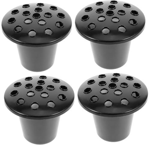 PRETYZOOM Portafiori Da Cimitero A 16 Fori Vaso in Plastica Resistente Alle Intemperie Per E Monumenti Commemorativi Confezione Da 4 Nero